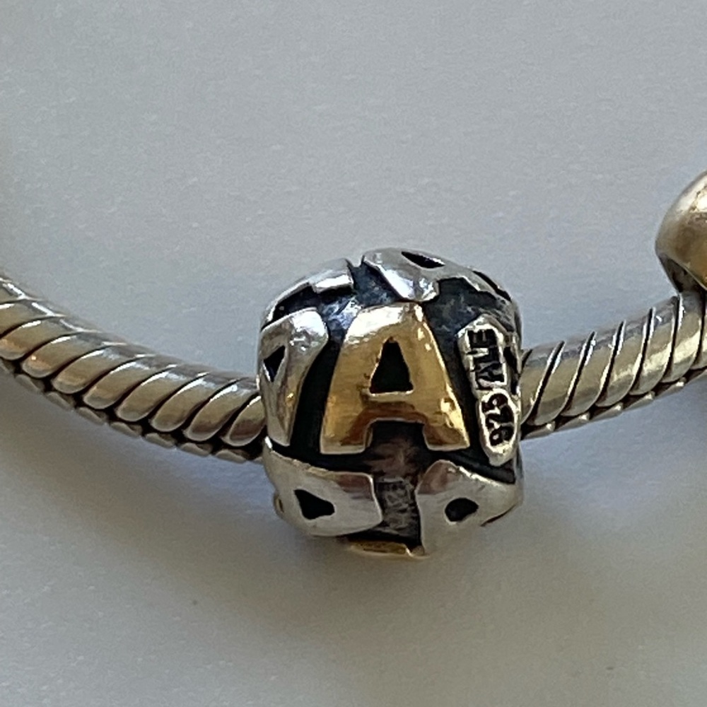 Silver and  14K Gold “A” Pandora bead